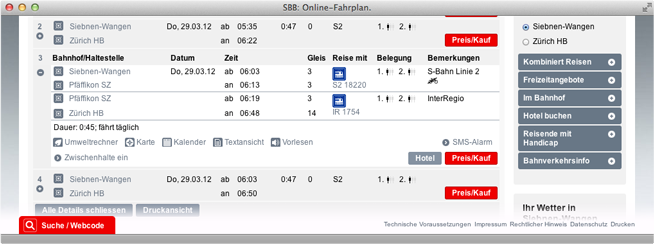 sbb timetable screenshot